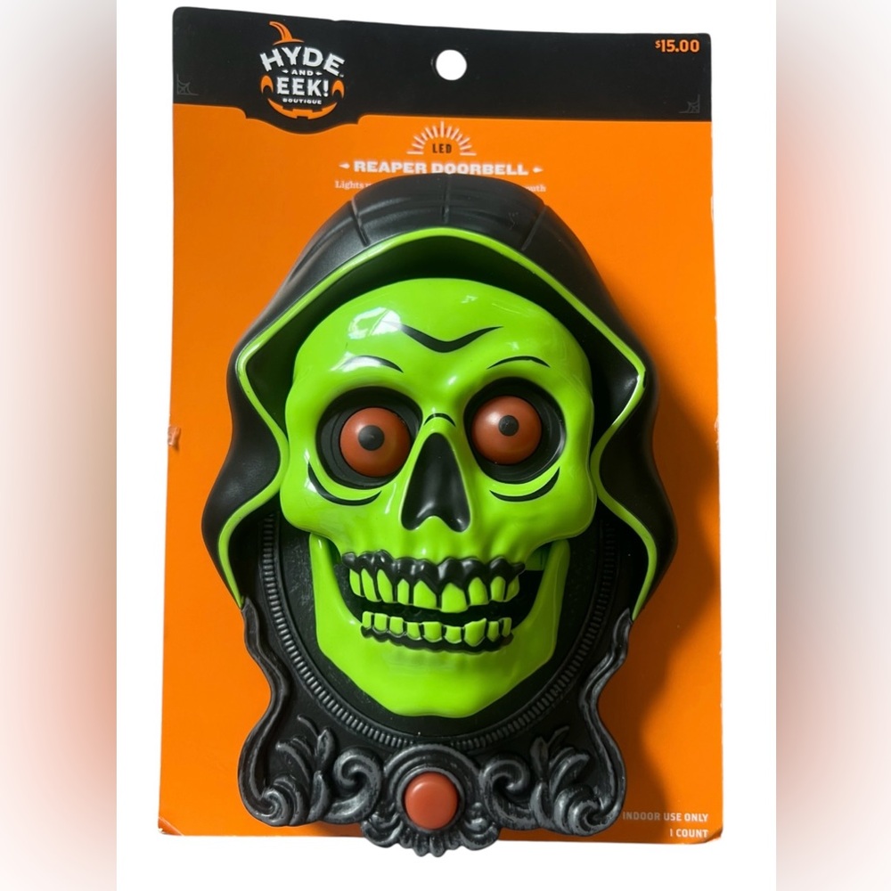 Hyde & Eek! Reaper Doorbell with Green Skull
